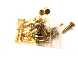 Brass Slotted Hardware Screws - (25) New